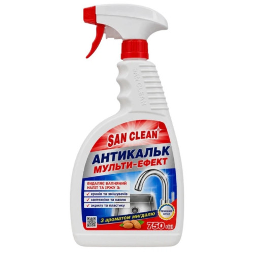 Спрей для видалення вапна та іржі San Clean Антикальк, 750 г